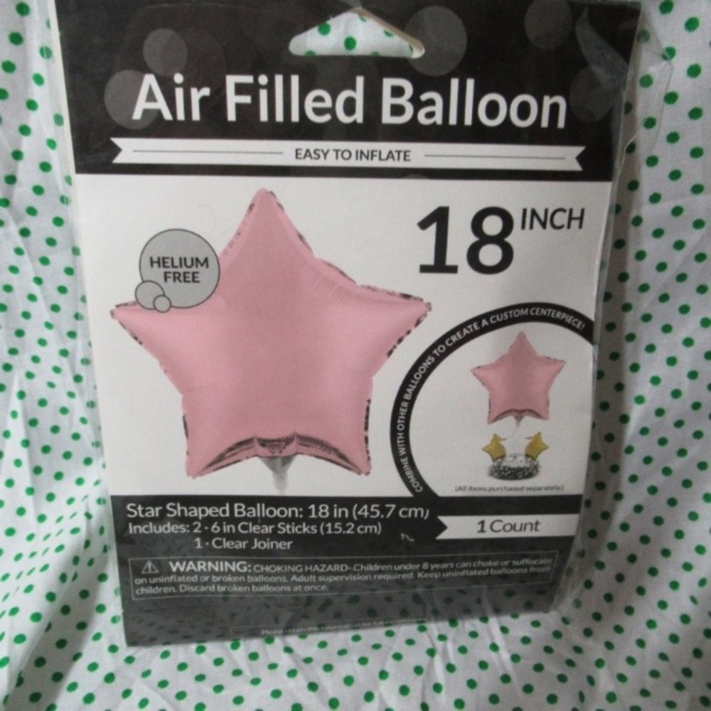 6 balloons helium free pink star balloon 18in each blow them up yourself party - Picture 5 of 9